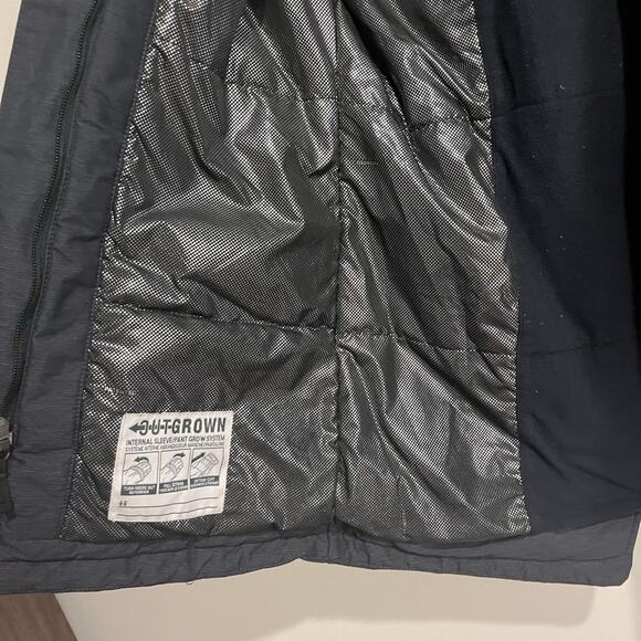 Columbia Girls Winter Jacket Coat Charcoal Gray Hooded Omni-Heat Parka Medium - Picture 3 of 6